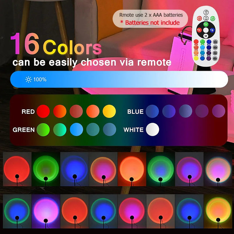 Lampe coucher de soleil – veilleuse d'ambiance USB – RGB