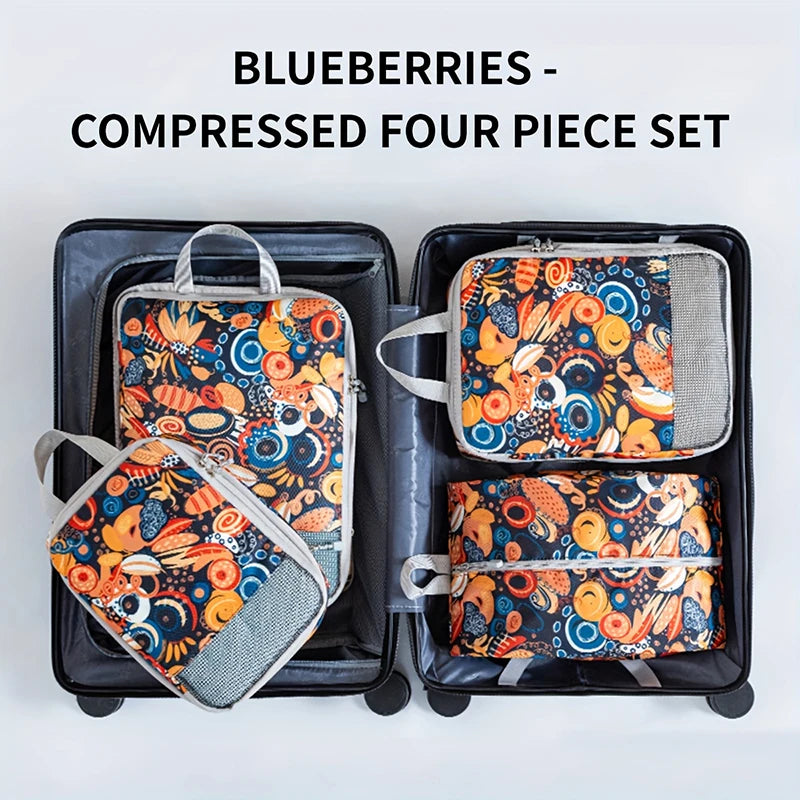 Cubes de rangement de voyage à compression – lot de 4