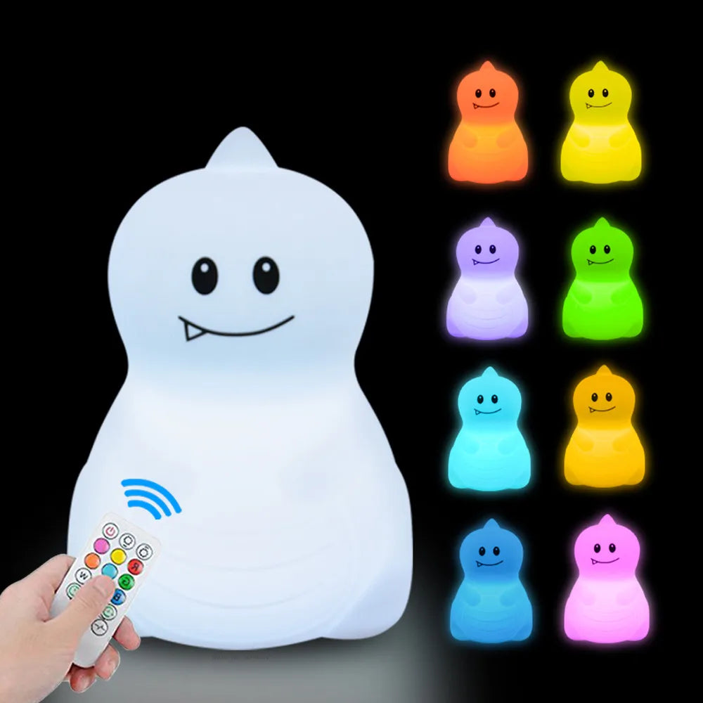 Veilleuse bébé en silicone – lumière douce tactile – télécommande