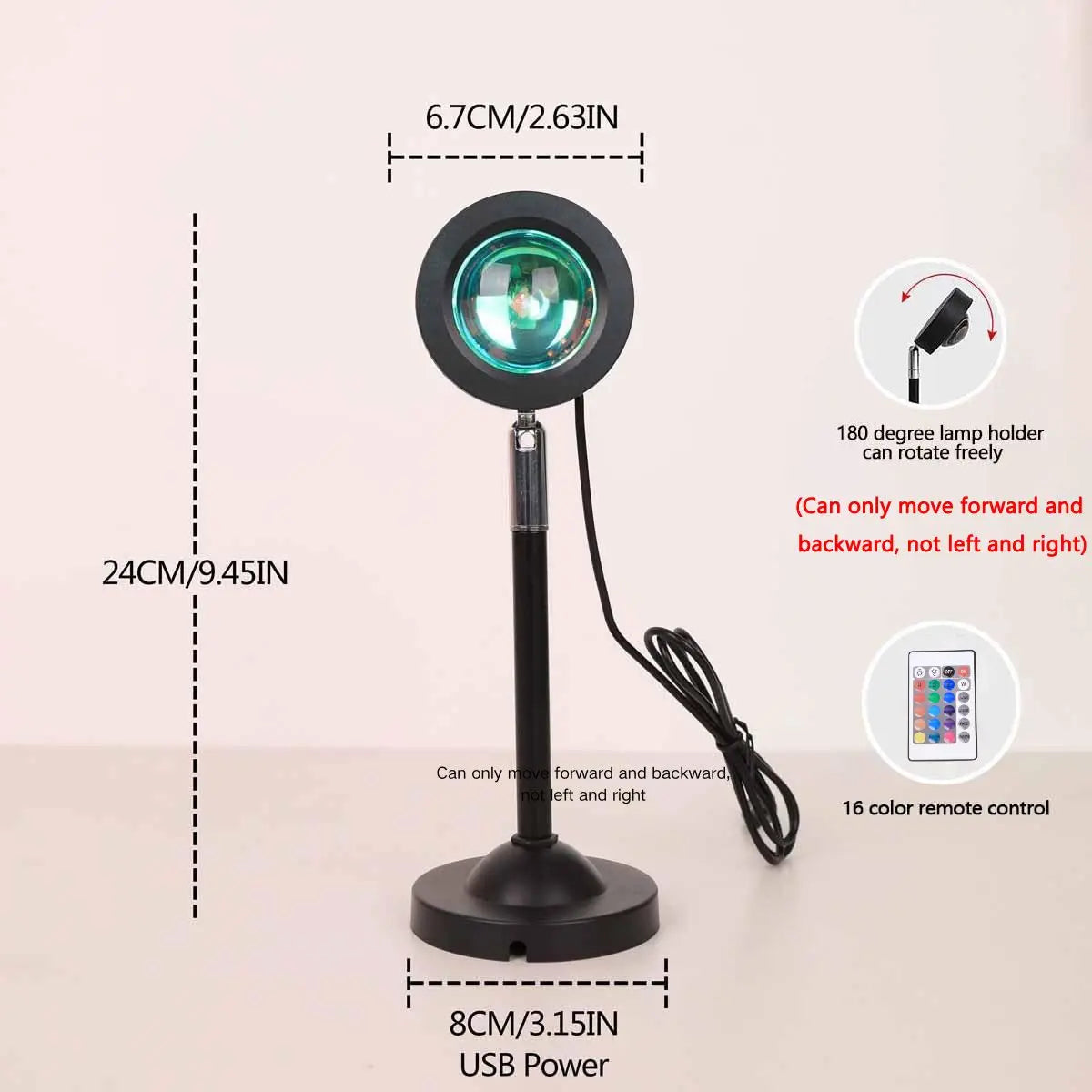 Lampe coucher de soleil – veilleuse d'ambiance USB – RGB
