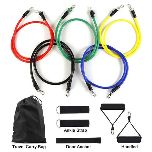 Bandes de résistance élastiques – set fitness – lot de 11