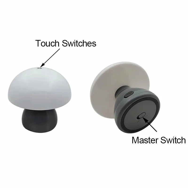 Petite lampe champignon LED tactile – veilleuse rechargeable