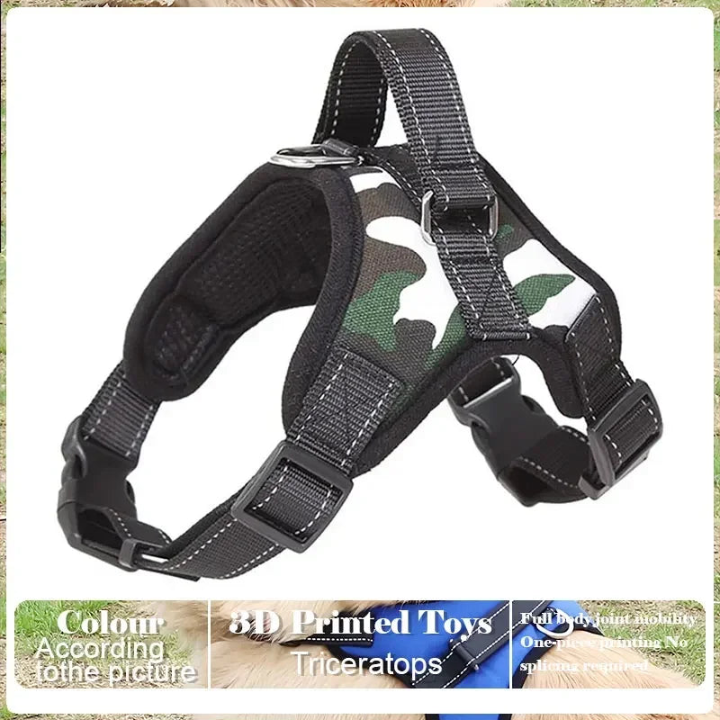 Harnais anti-traction réglable pour chien + laisse