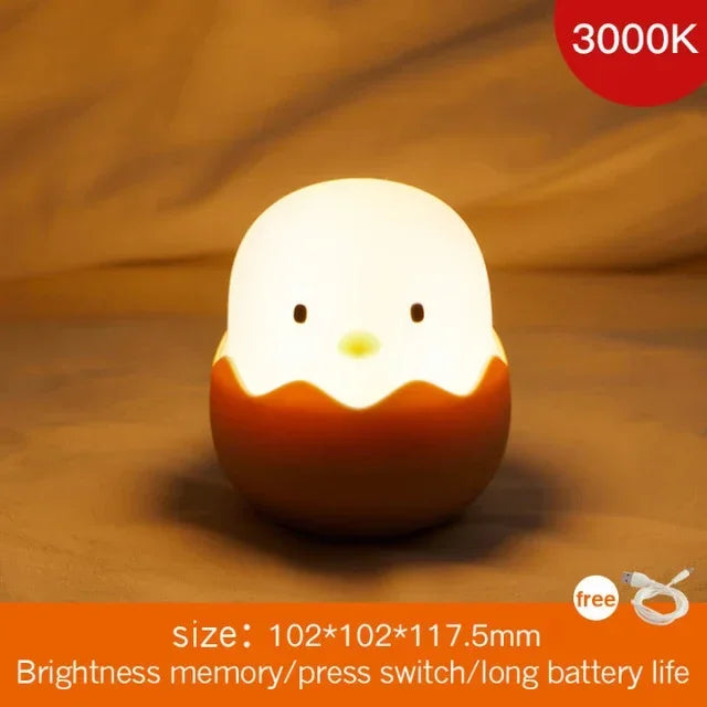 Veilleuse bébé en silicone – lumière douce tactile