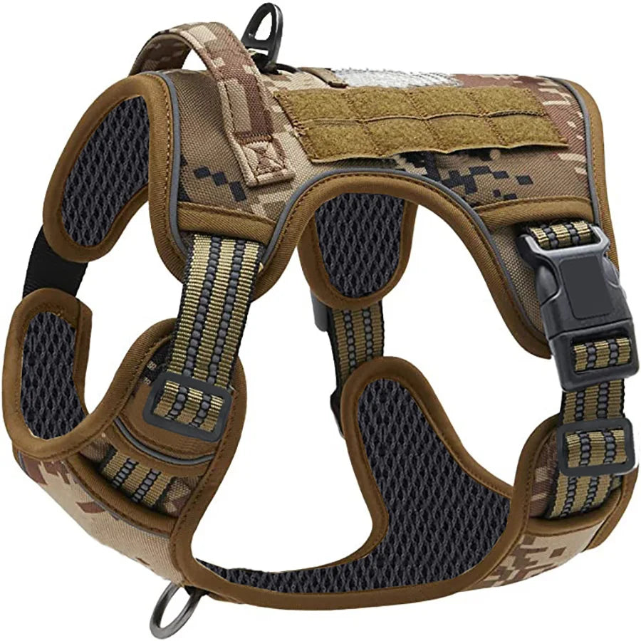 Harnais anti-traction réglable pour chien + laisse