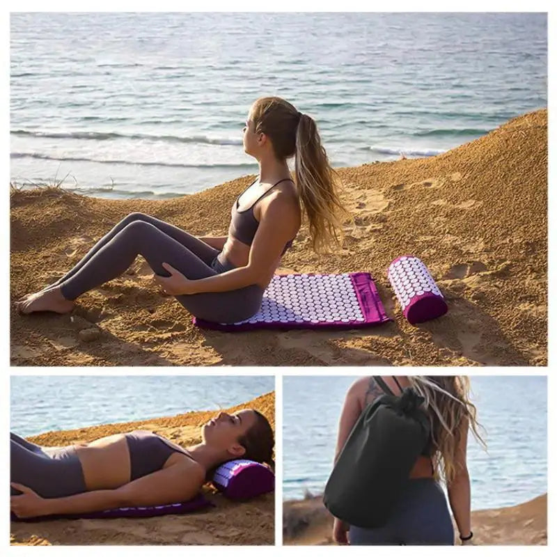 Tapis d'acupression + coussin – rituel détente