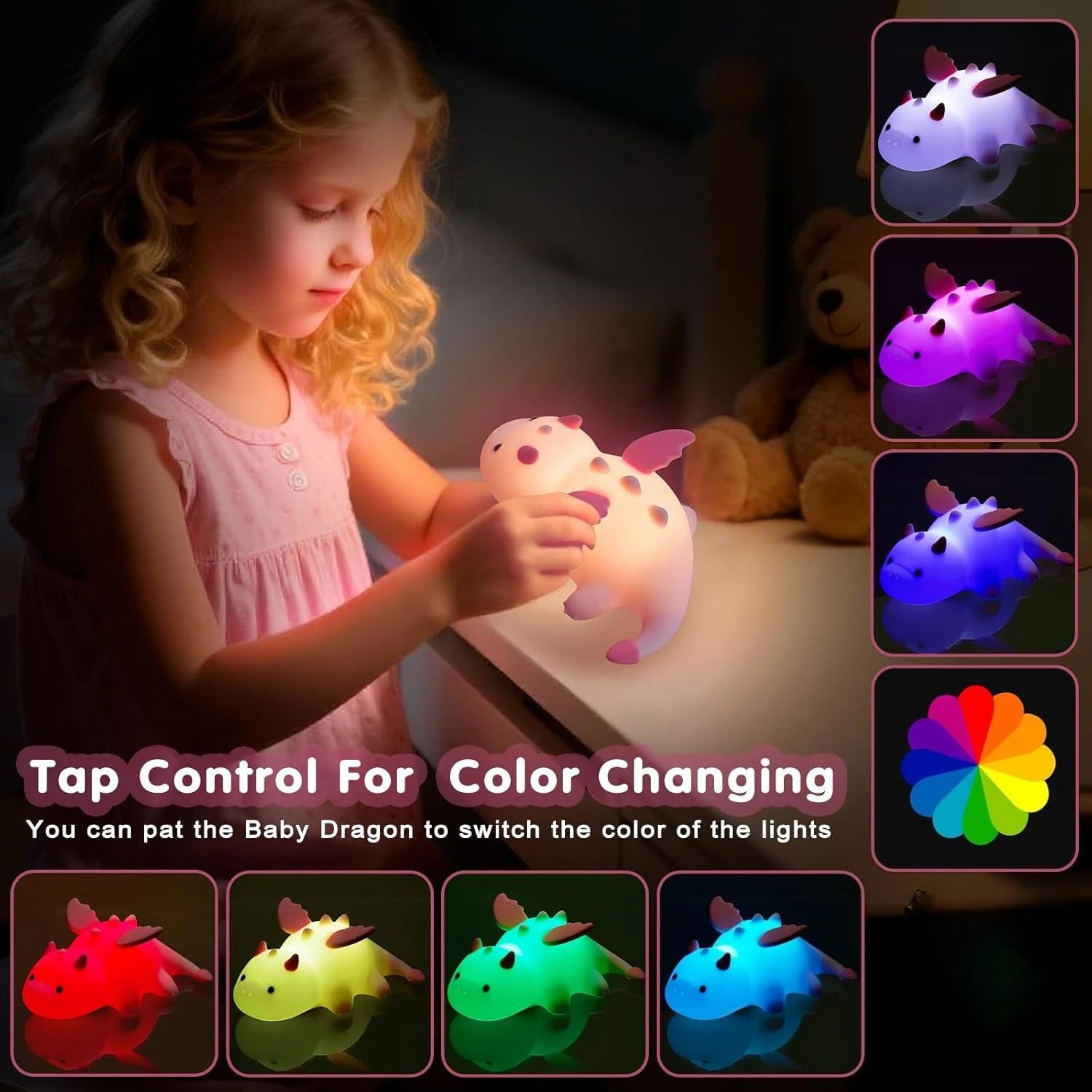 Veilleuse bébé en silicone – lumière douce tactile