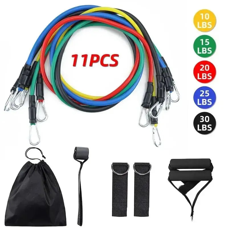 Bandes de résistance élastiques – set fitness – lot de 11