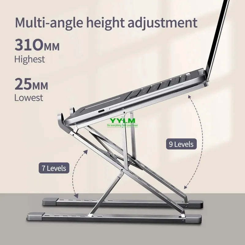 Support PC portable en aluminium pliable
