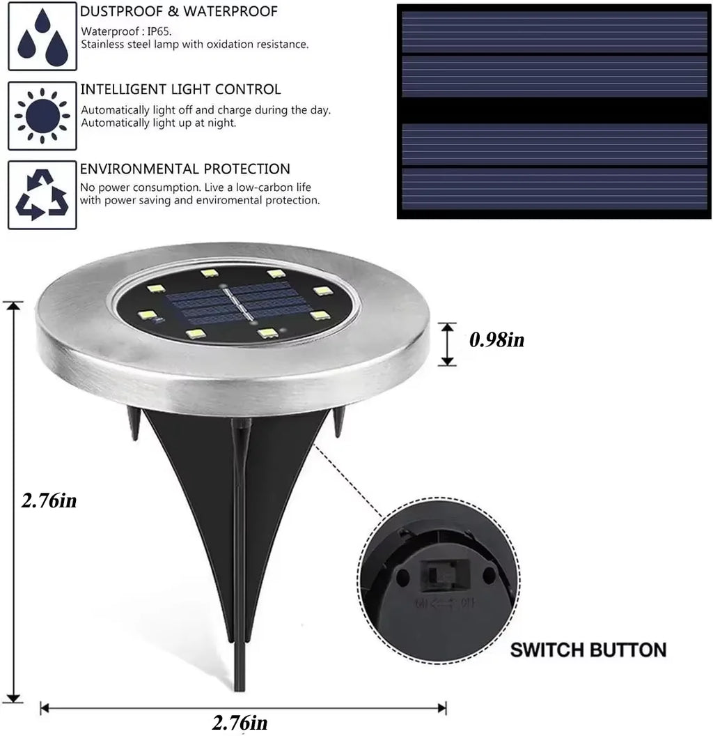Éclairage solaire de jardin – étanche & sans fil – lot de 4