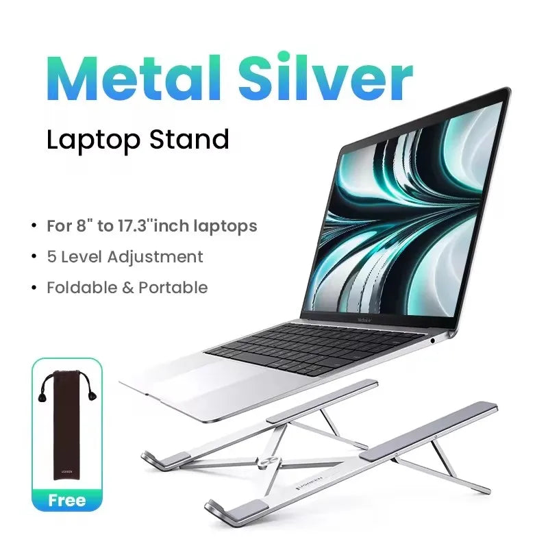 Support PC portable en aluminium pliable