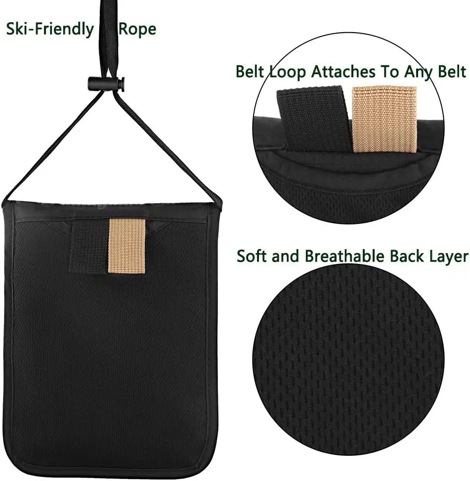 Pochette passeport anti-RFID – tour de cou