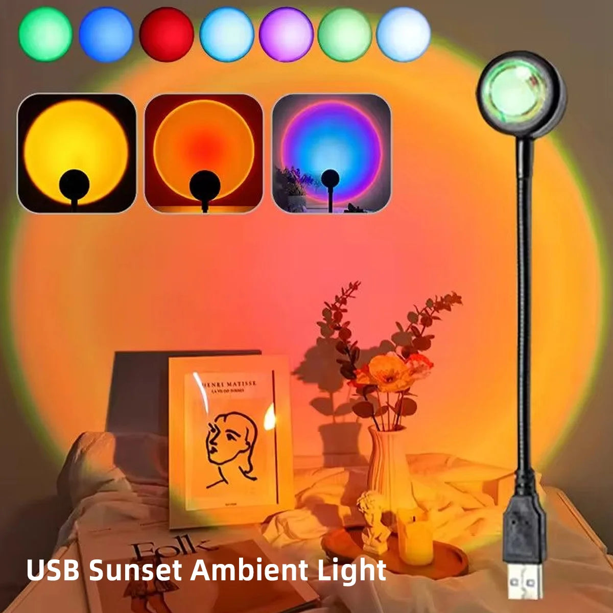 Lampe coucher de soleil – veilleuse d'ambiance USB