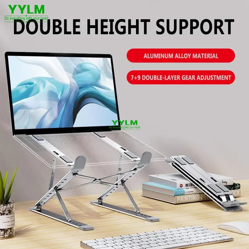 Support PC portable en aluminium pliable