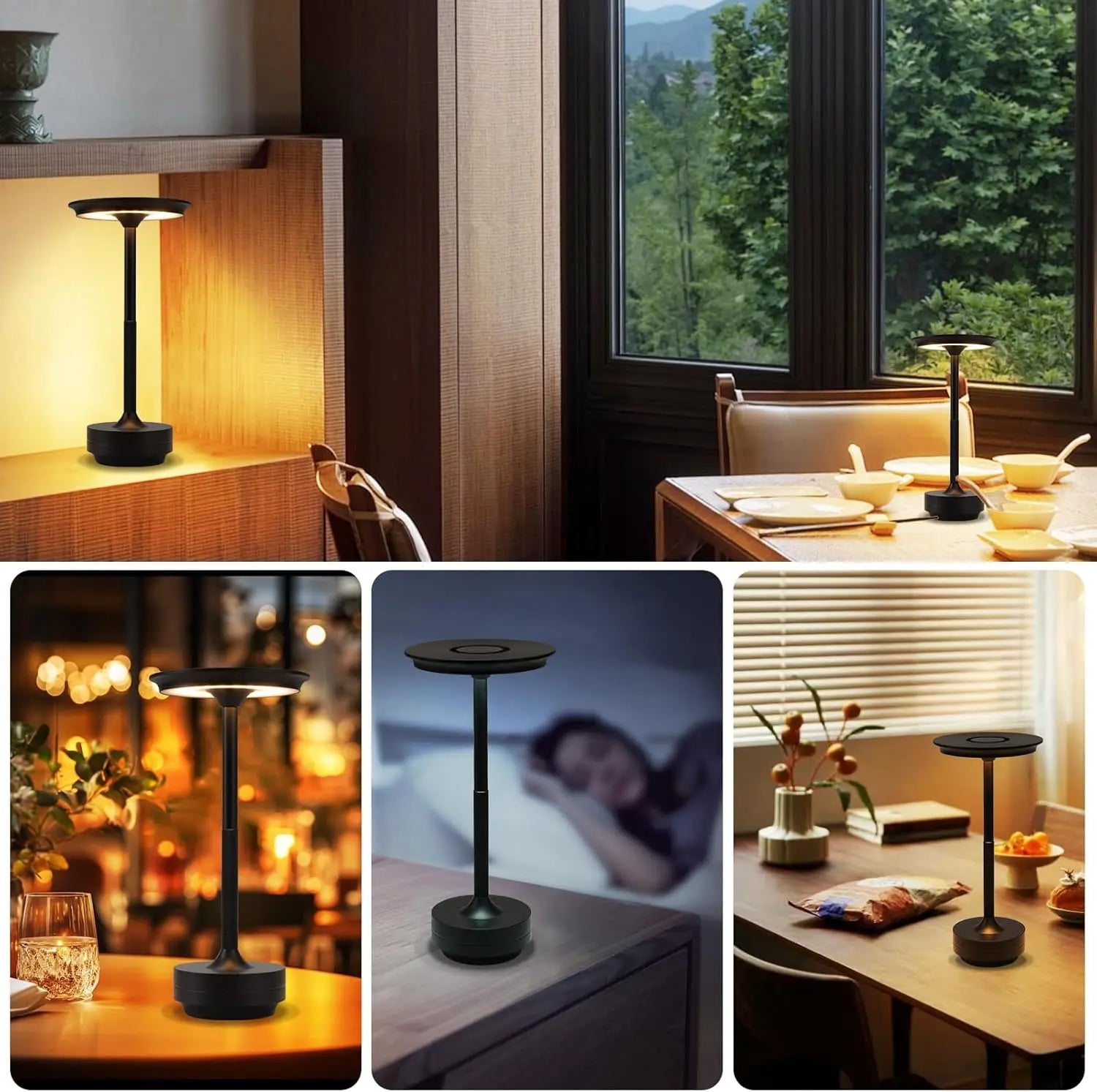 Lampe de table LED sans fil rechargeable – veilleuse d'ambiance rechargeable