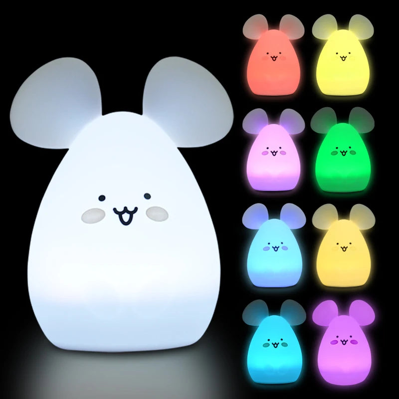 Veilleuse bébé en silicone – lumière douce tactile