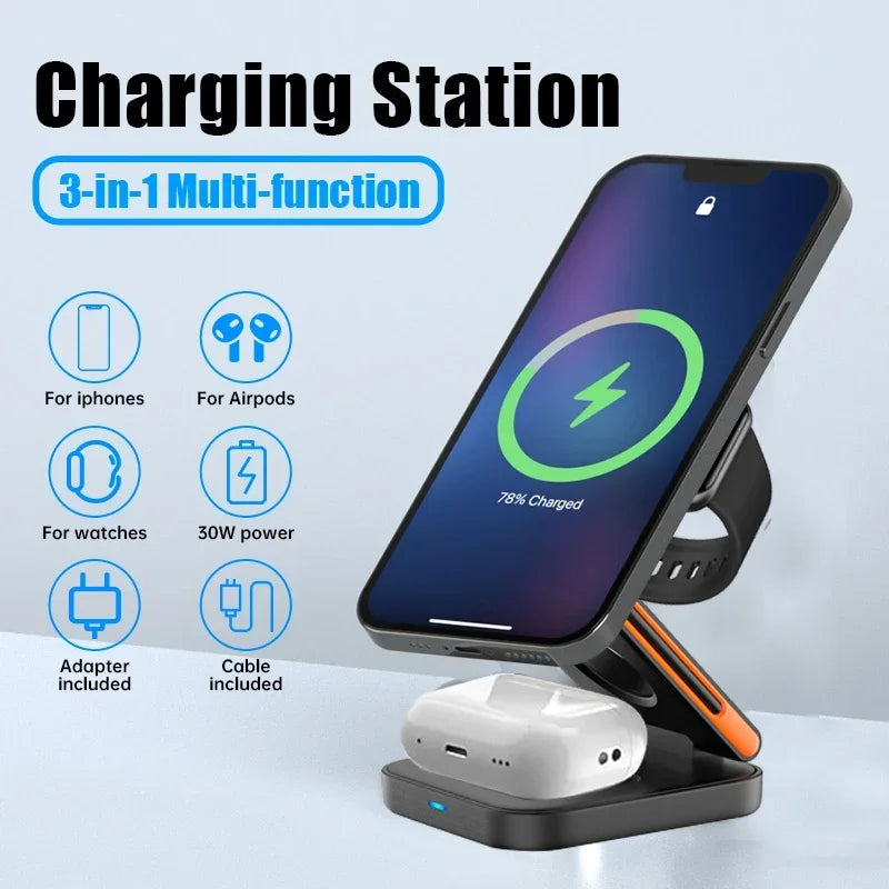 Station de charge sans fil 3-en-1
