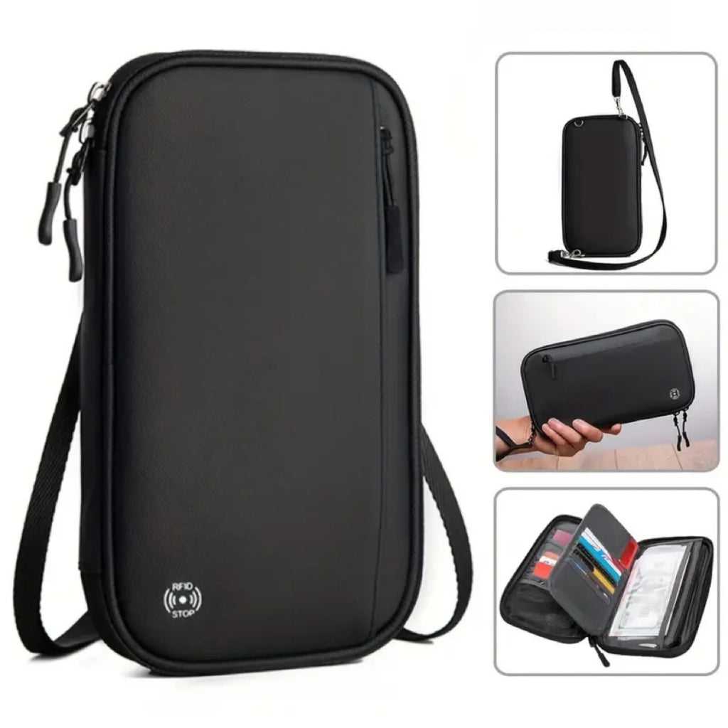 Pochette passeport anti-RFID – tour de cou