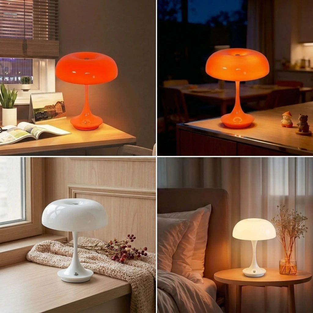 Lampe champignon LED sans fil – veilleuse d'ambiance rechargeable (3 couleurs)