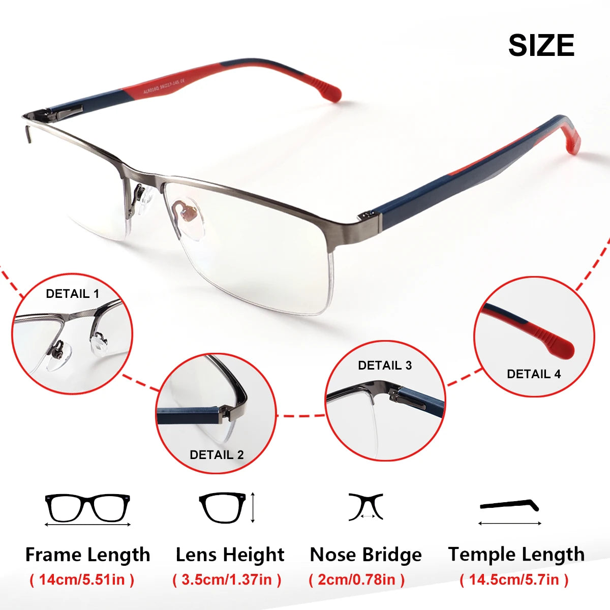 Lunettes de lecture multifocales anti-lumière bleue