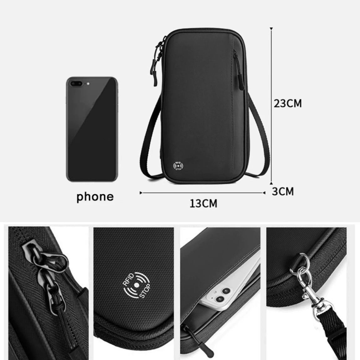Pochette passeport anti-RFID – tour de cou