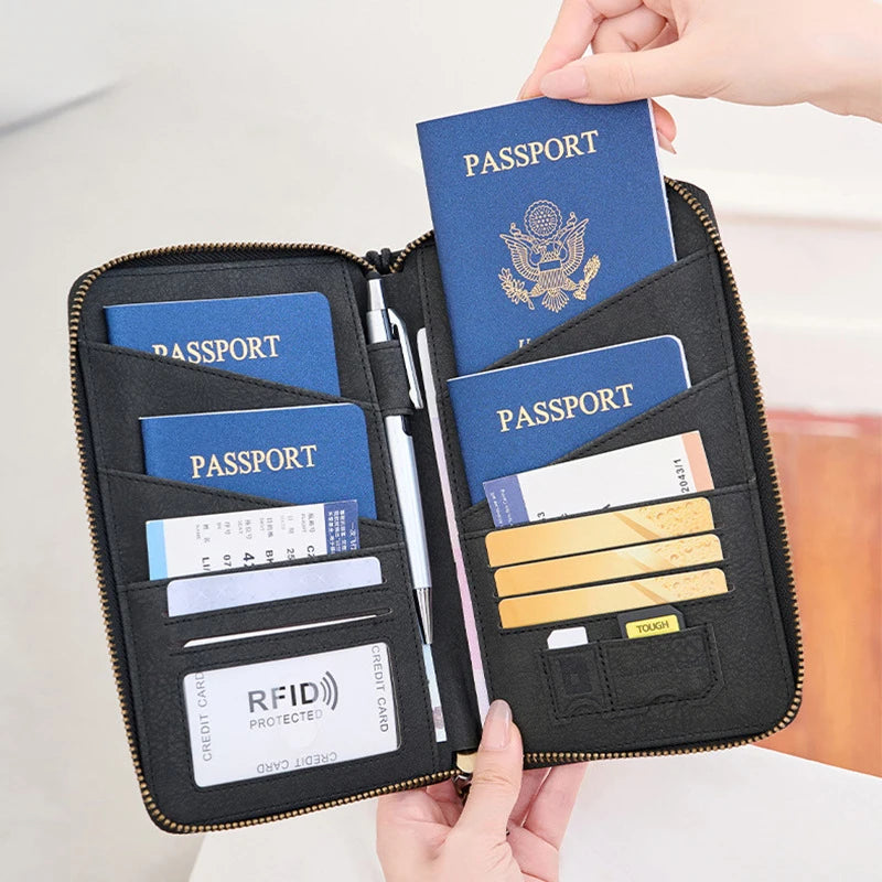 Pochette passeport anti-RFID – tour de cou