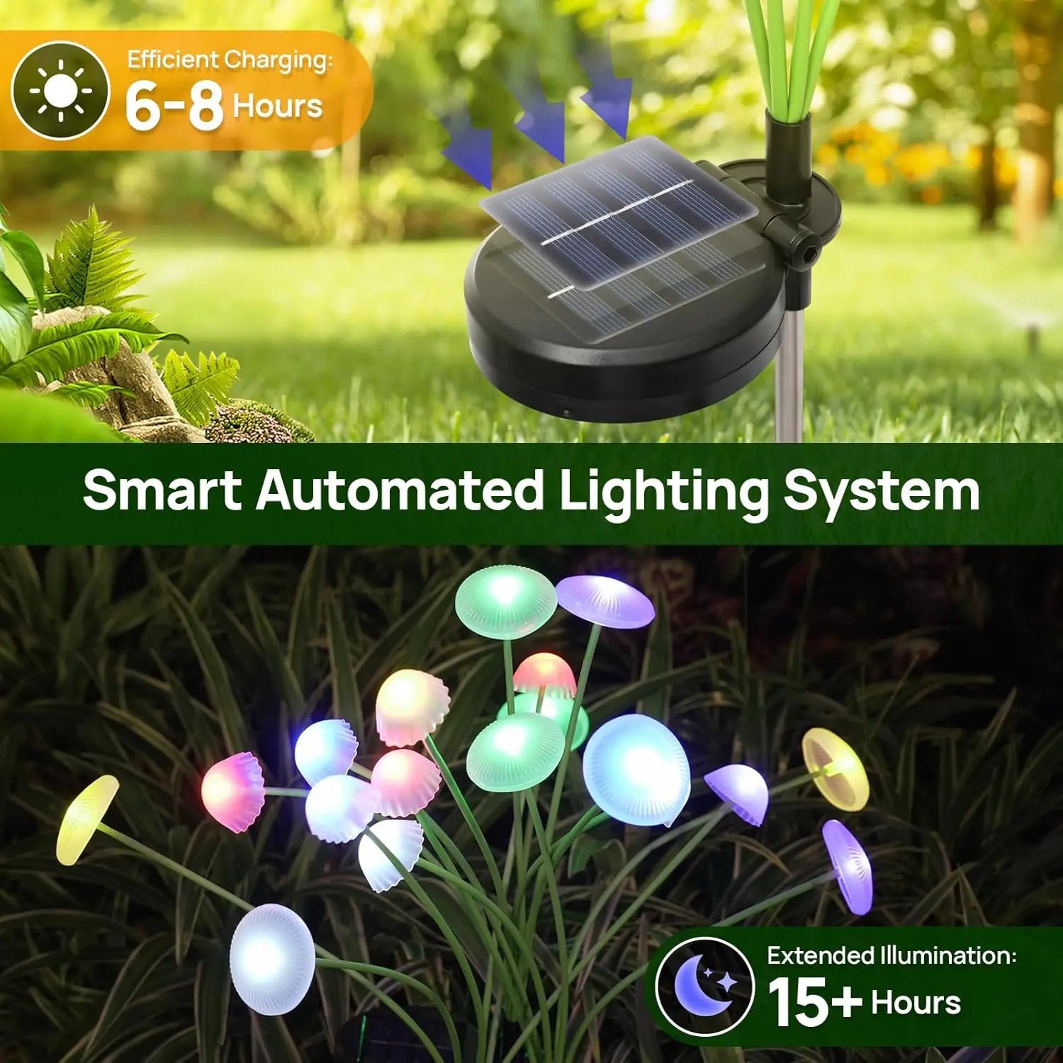 Éclairage solaire de jardin – étanche & sans fil