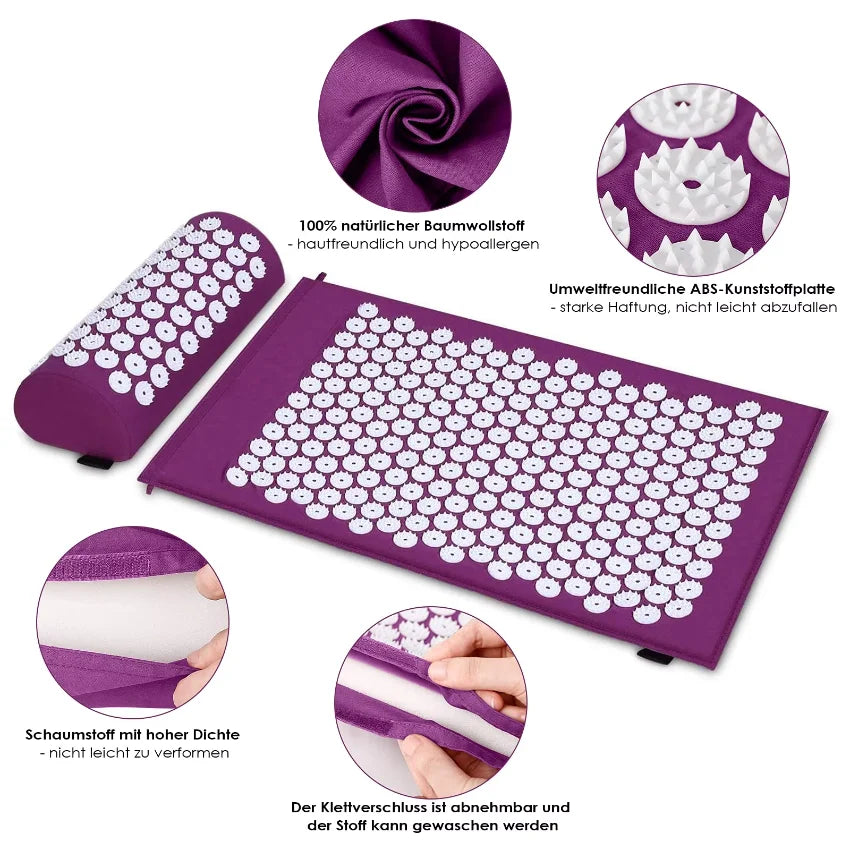 Tapis d'acupression + coussin – rituel détente
