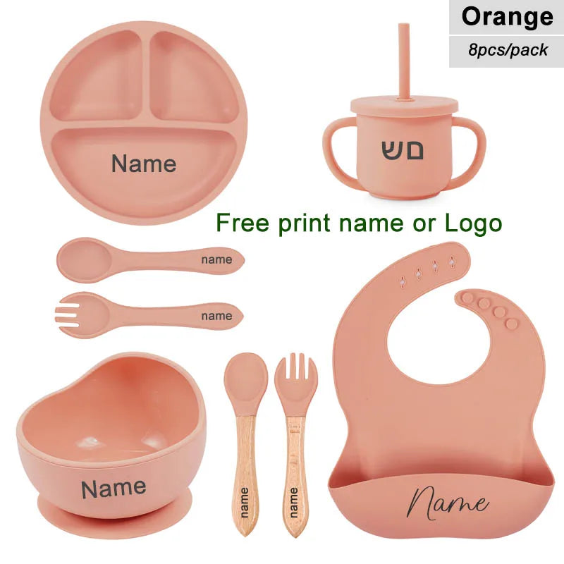 Set repas bébé en silicone – à ventouse – lot de 8