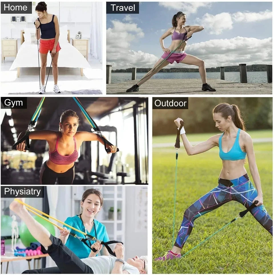 Bandes de résistance élastiques – set fitness – lot de 11