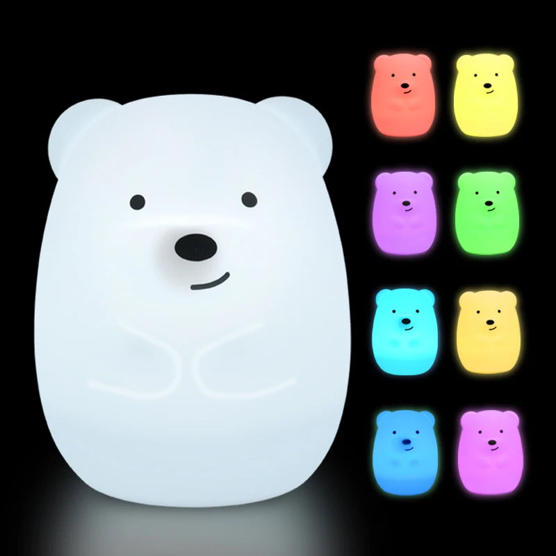 Veilleuse bébé en silicone – lumière douce tactile