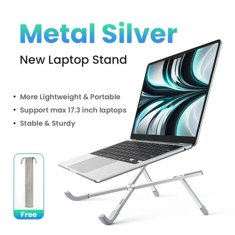 Support PC portable en aluminium pliable
