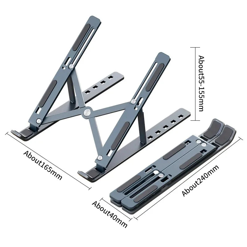 Support PC portable en aluminium pliable