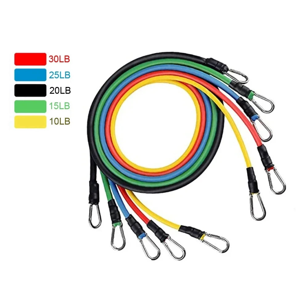 Bandes de résistance élastiques – set fitness – lot de 11