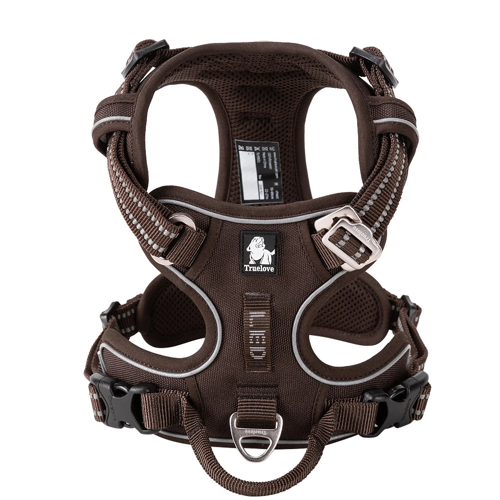 Harnais anti-traction réglable pour chien + laisse