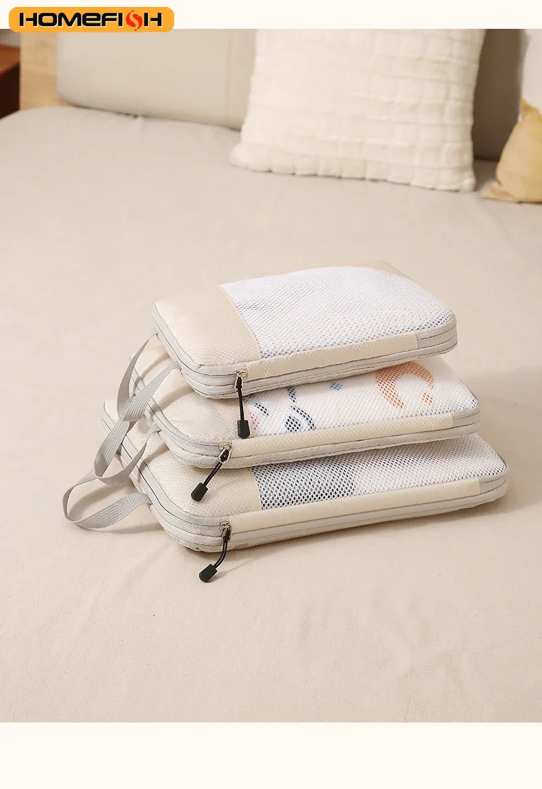 Cubes de rangement de voyage à compression – lot de 3