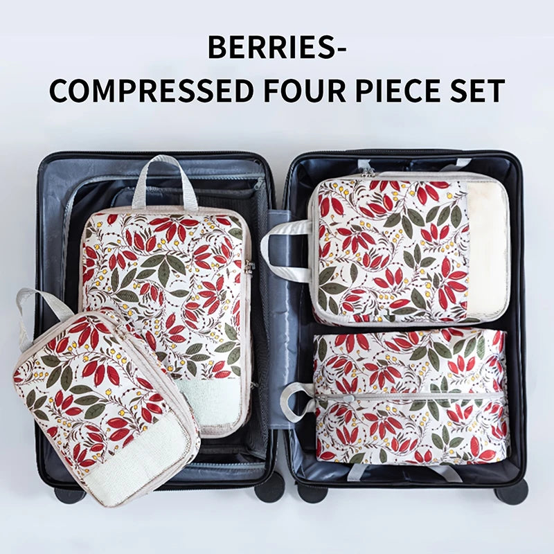 Cubes de rangement de voyage à compression – lot de 4