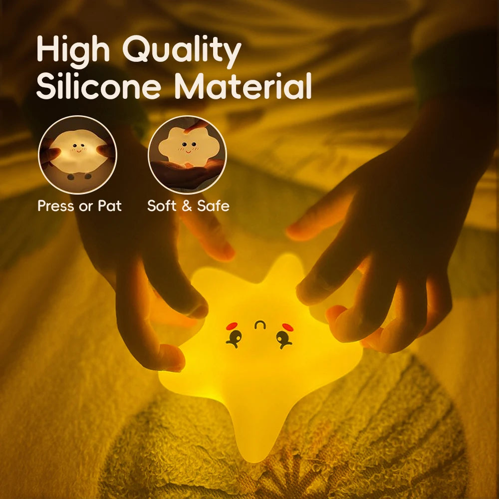 Veilleuse bébé en silicone – lumière douce tactile