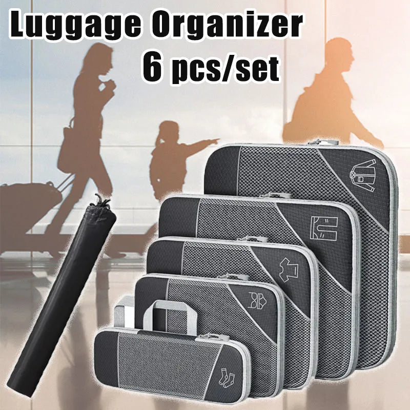 Cubes de rangement de voyage à compression – lot de 6