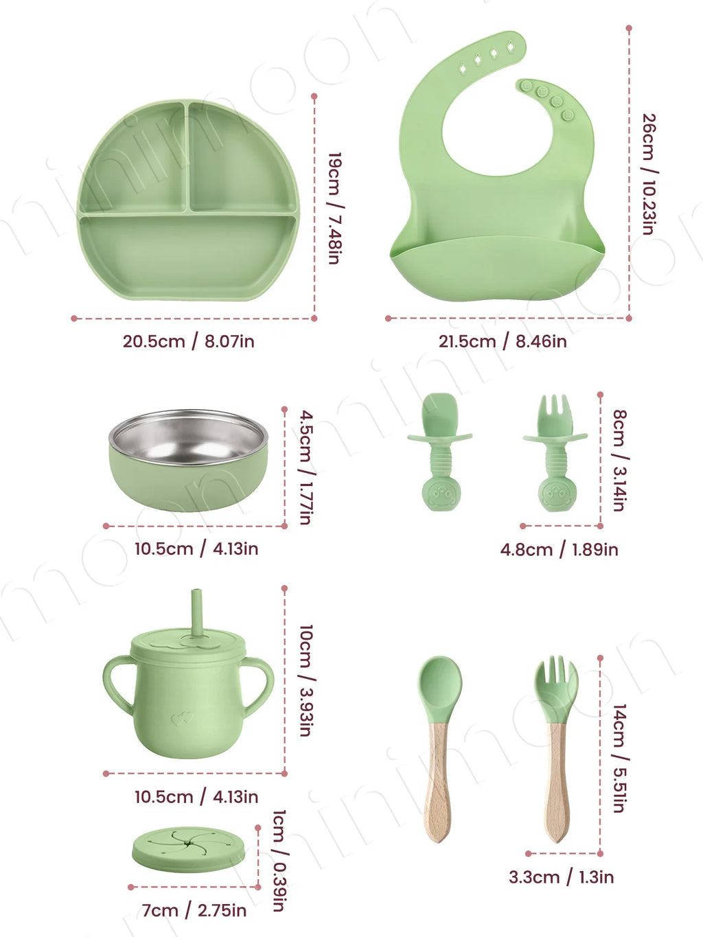 Veilleuse bébé en silicone – lumière douce tactile – lot de 9