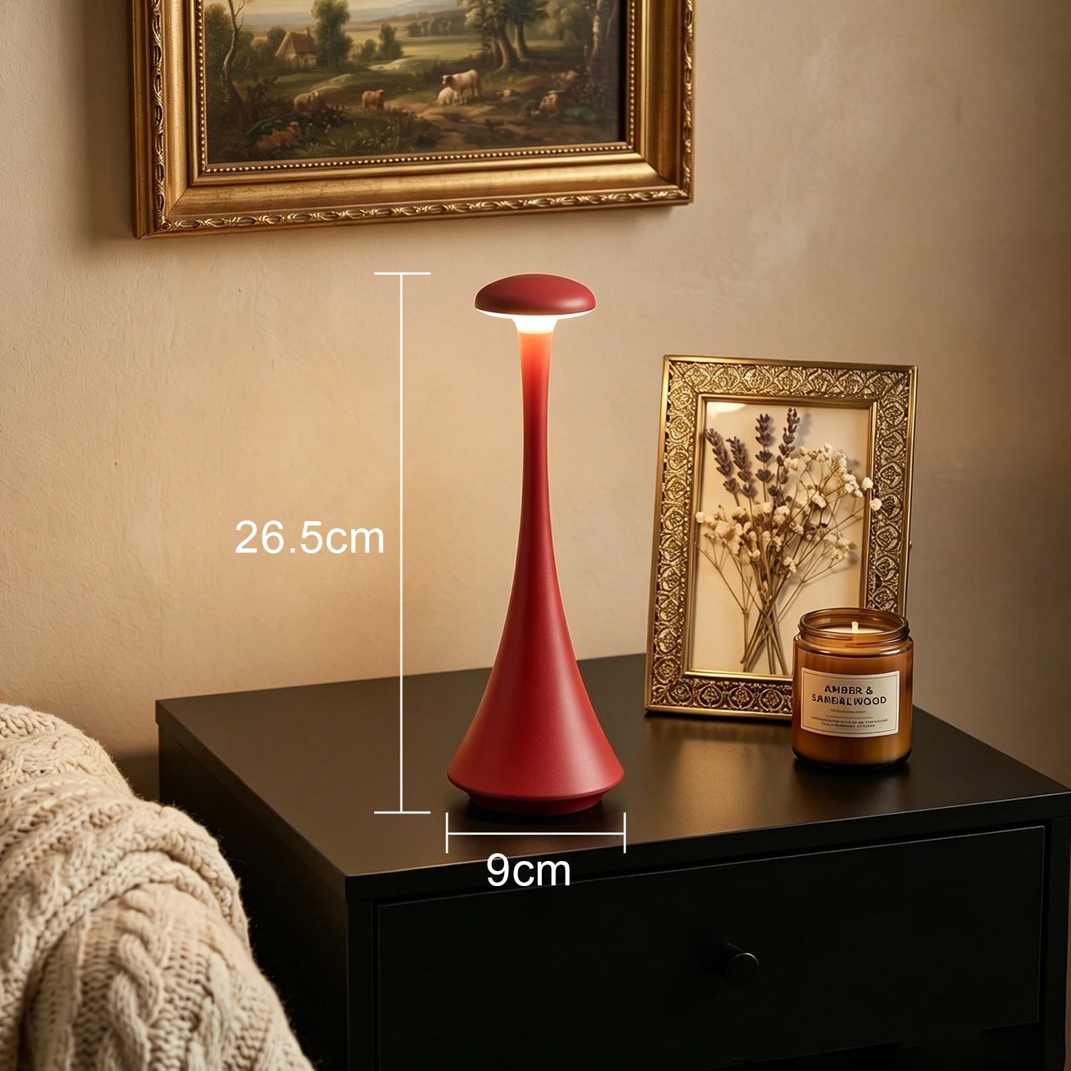 Lampe champignon LED sans fil – lampe d'ambiance tactile (USB-C)