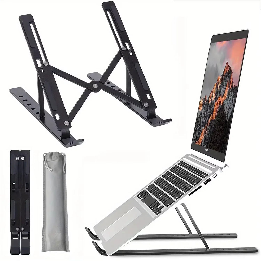 Support PC portable en aluminium pliable