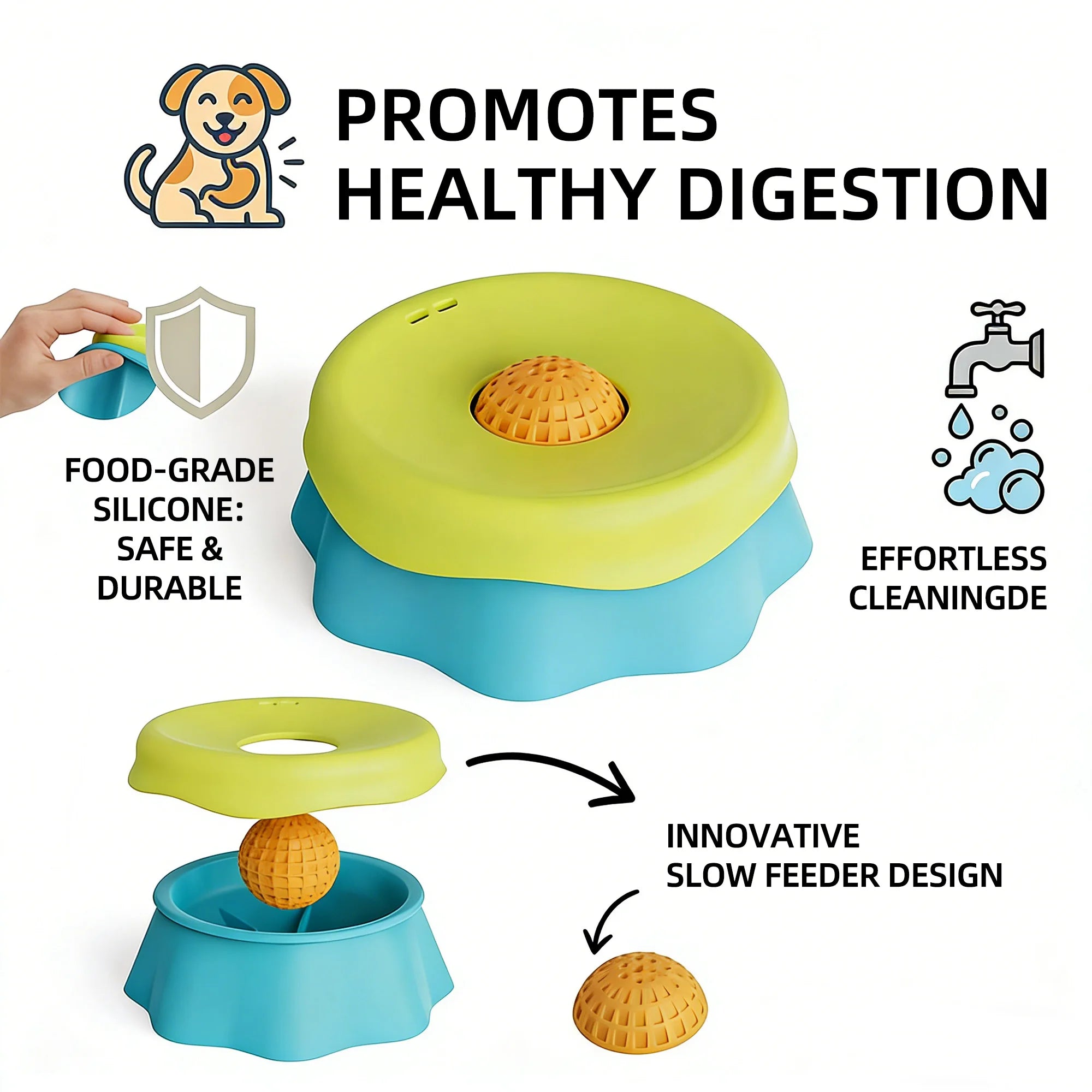 Gamelle anti-glouton pour chien & chat