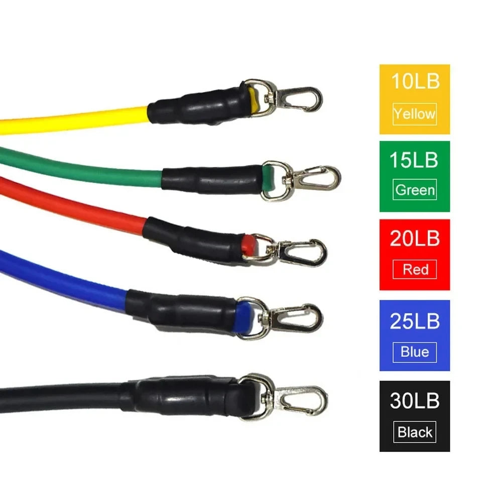 Bandes de résistance élastiques – set fitness – lot de 11