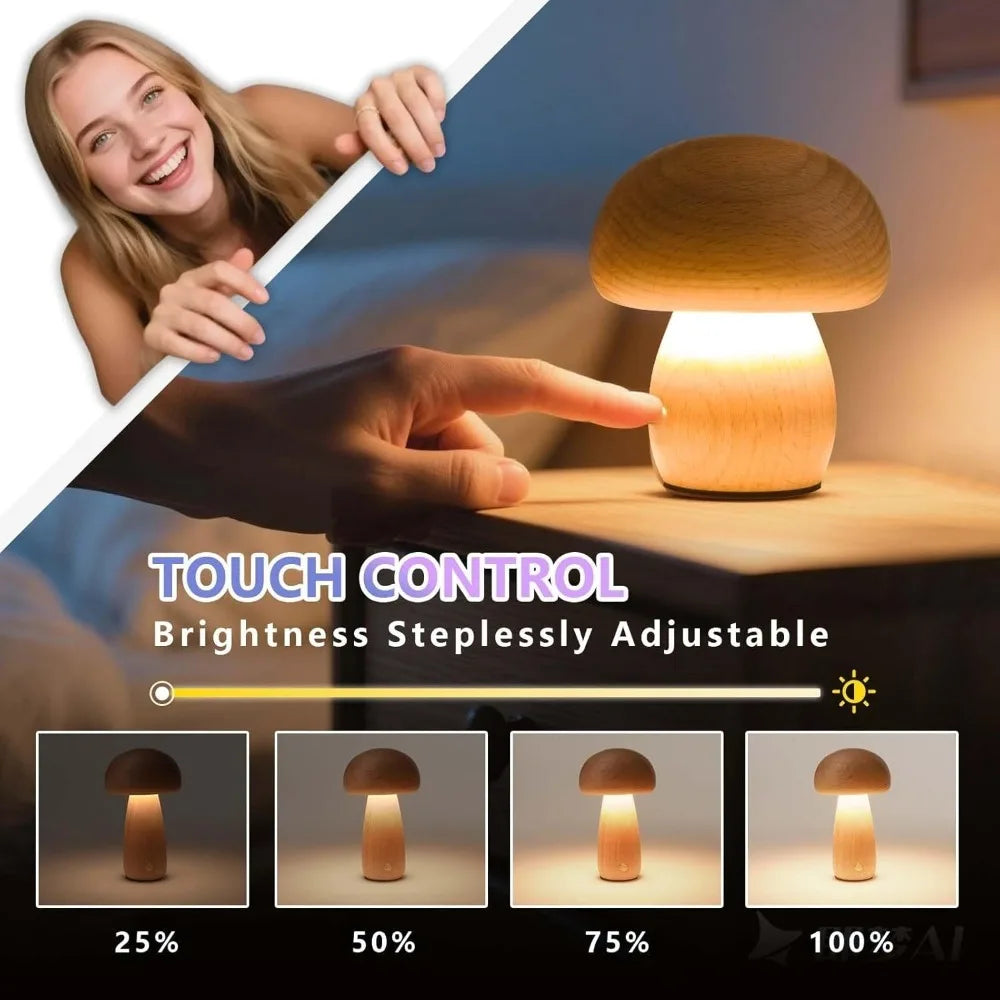 Lampe champignon LED sans fil – lampe d'ambiance tactile (USB-C)
