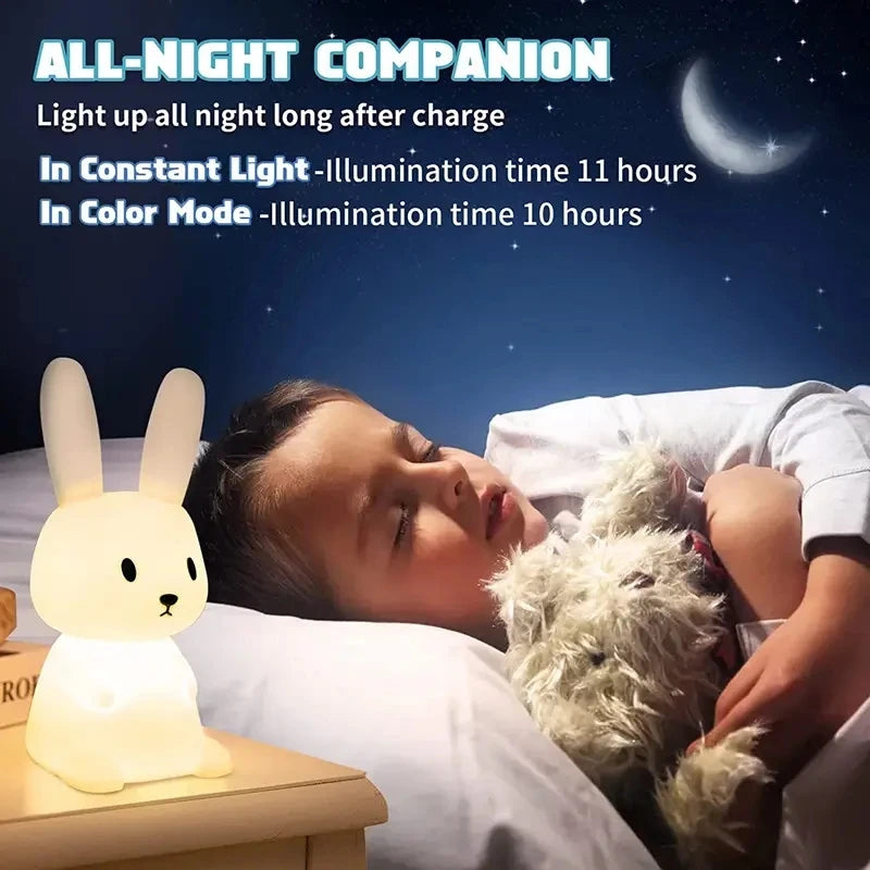 Veilleuse bébé en silicone – lumière douce tactile