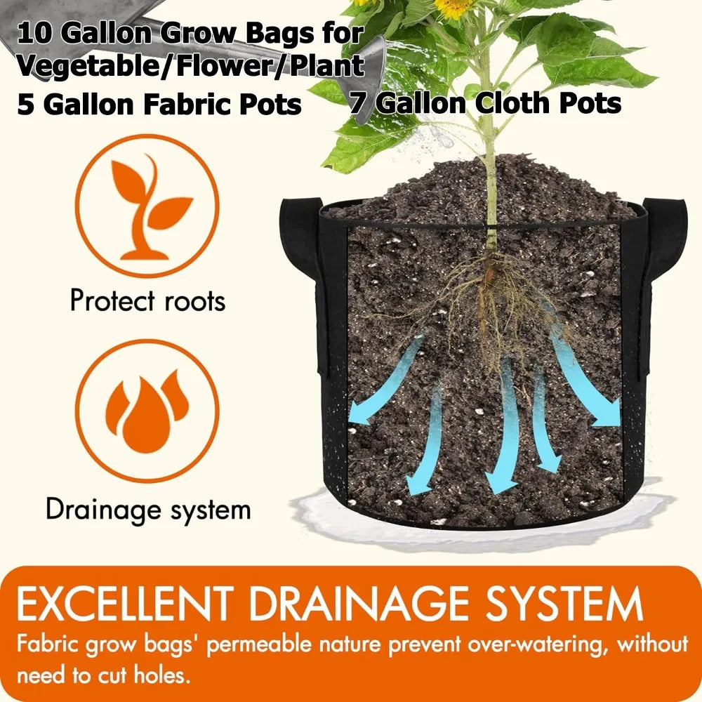 Sacs de culture en feutre – potager – lot de 5