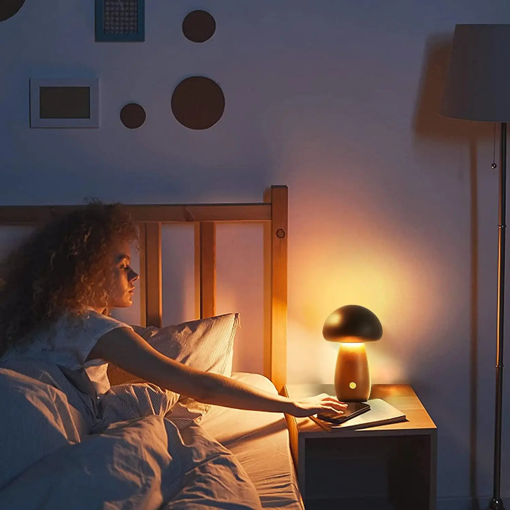 Lampe champignon LED sans fil – veilleuse d'ambiance rechargeable (USB-C)
