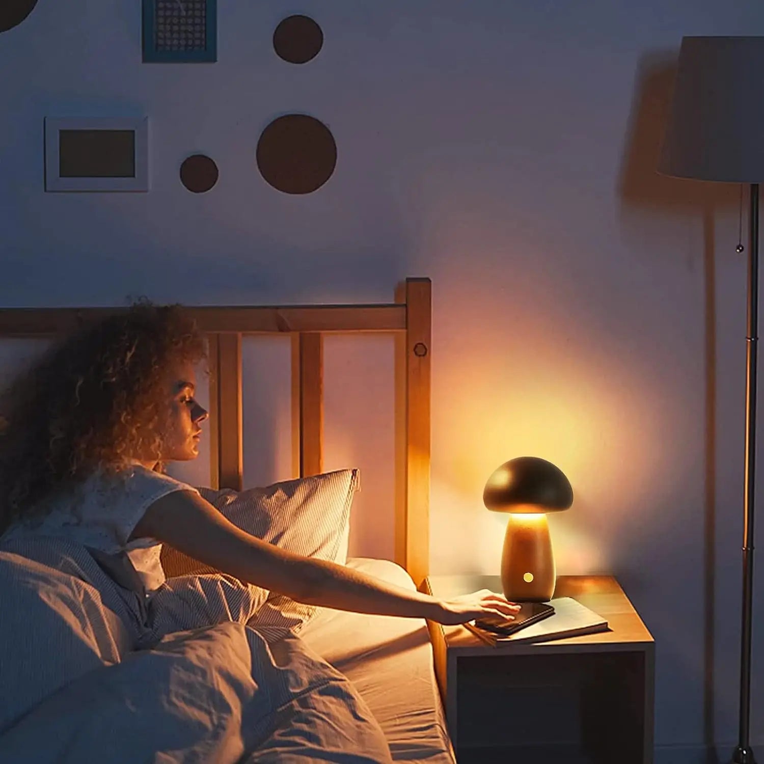 Lampe champignon LED sans fil – veilleuse d'ambiance rechargeable (USB-C)