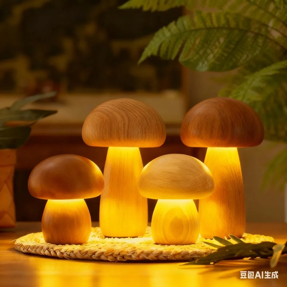 Lampe champignon LED sans fil – veilleuse d'ambiance rechargeable (USB-C)